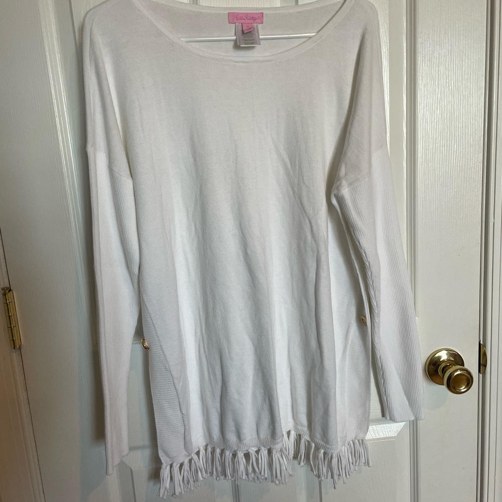 Lilly Pulitzer White Long Sleeve poncho